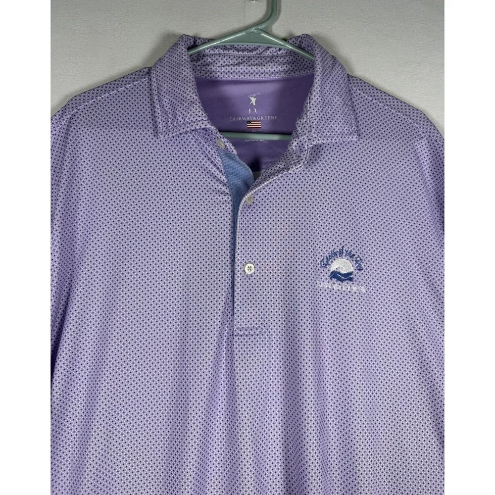 Casa de Campo Teeth of the Dog Golf Polo Shirt Mens XL Purple Fairway & Greene